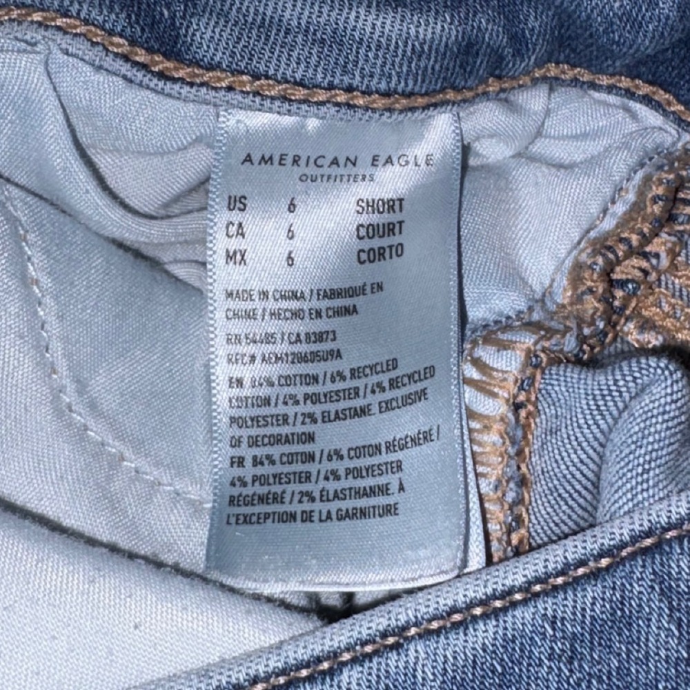 American Eagle Outfitters Hi Rise Jeggings Distressed Jeans Womens Size 6 Short - Picture 2 of 10